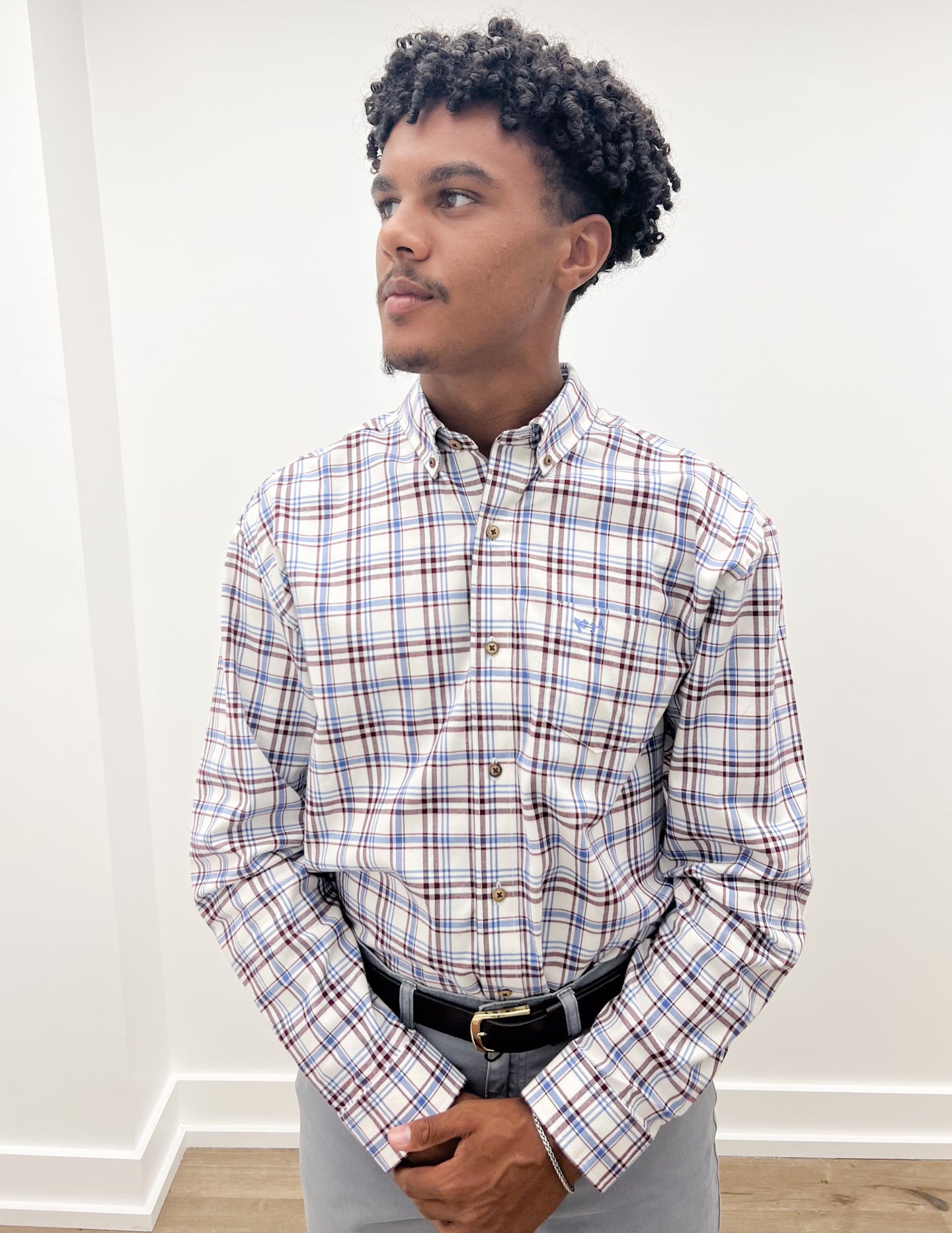 Coastal Cotton Twill Sport Shirt in Surf Twill