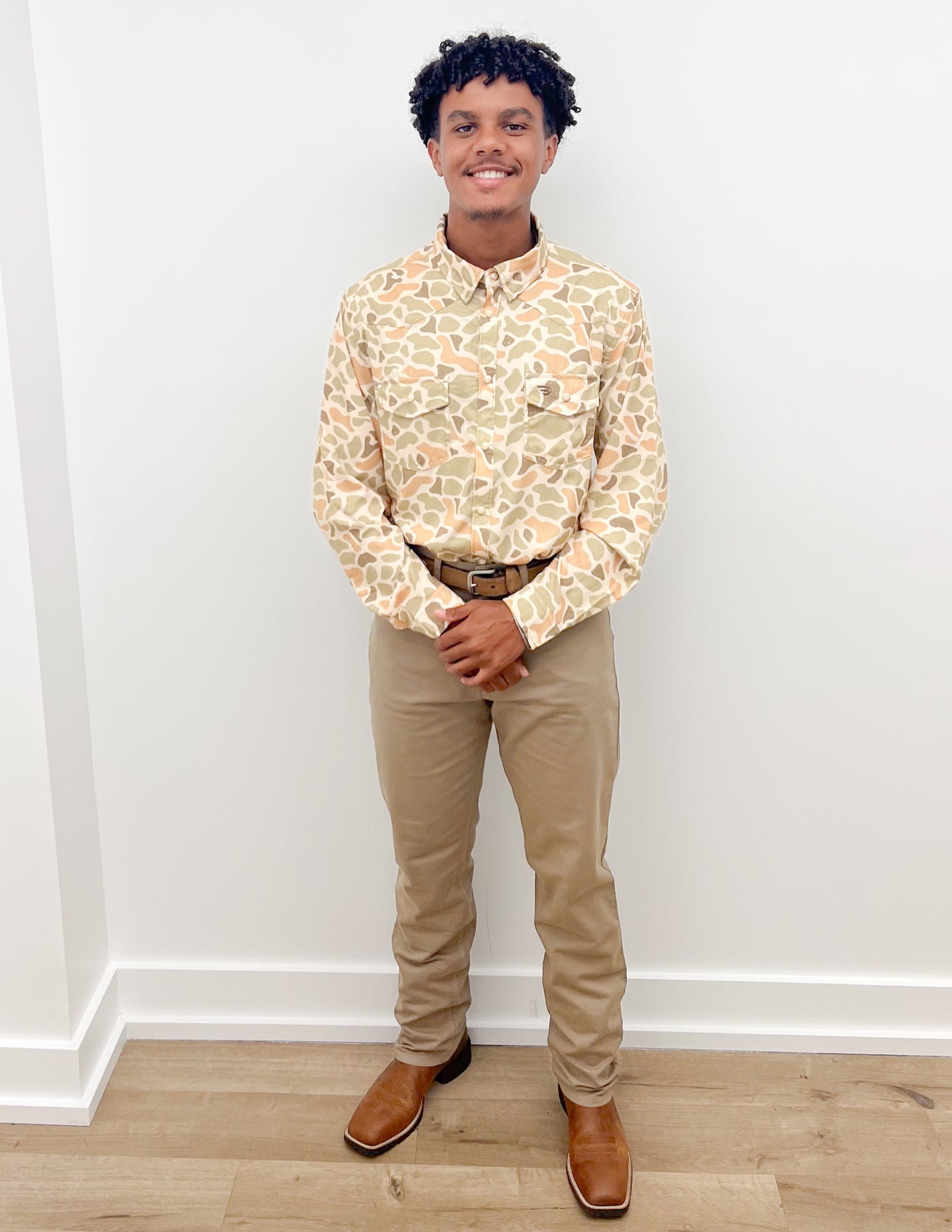 Burlebo Performance Western LS Shirt in Venado Camo