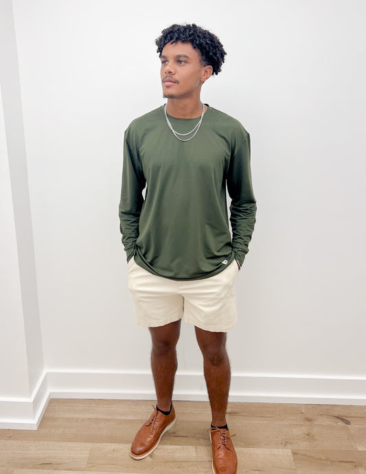 Burlebo Go To Tee Long Sleeve in Mallard Green