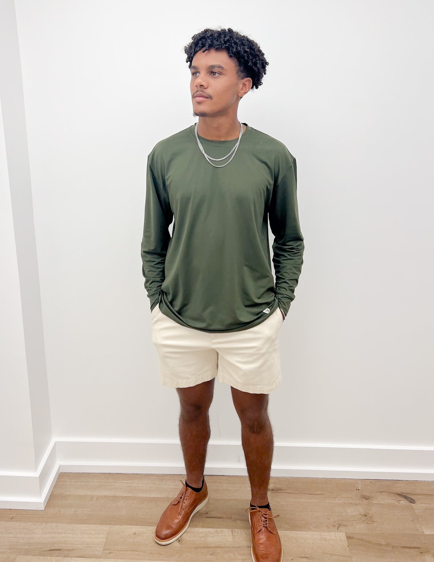 Burlebo Go To Tee Long Sleeve in Mallard Green
