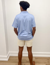 Load image into Gallery viewer, Coastal Cotton Medium Blue Stripe Polo