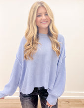 Load image into Gallery viewer, Feeling Lost Pullover Sweater Mock Neckline in Lt Blue
