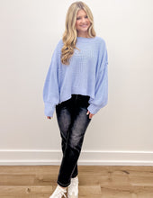 Load image into Gallery viewer, Feeling Lost Pullover Sweater Mock Neckline in Lt Blue