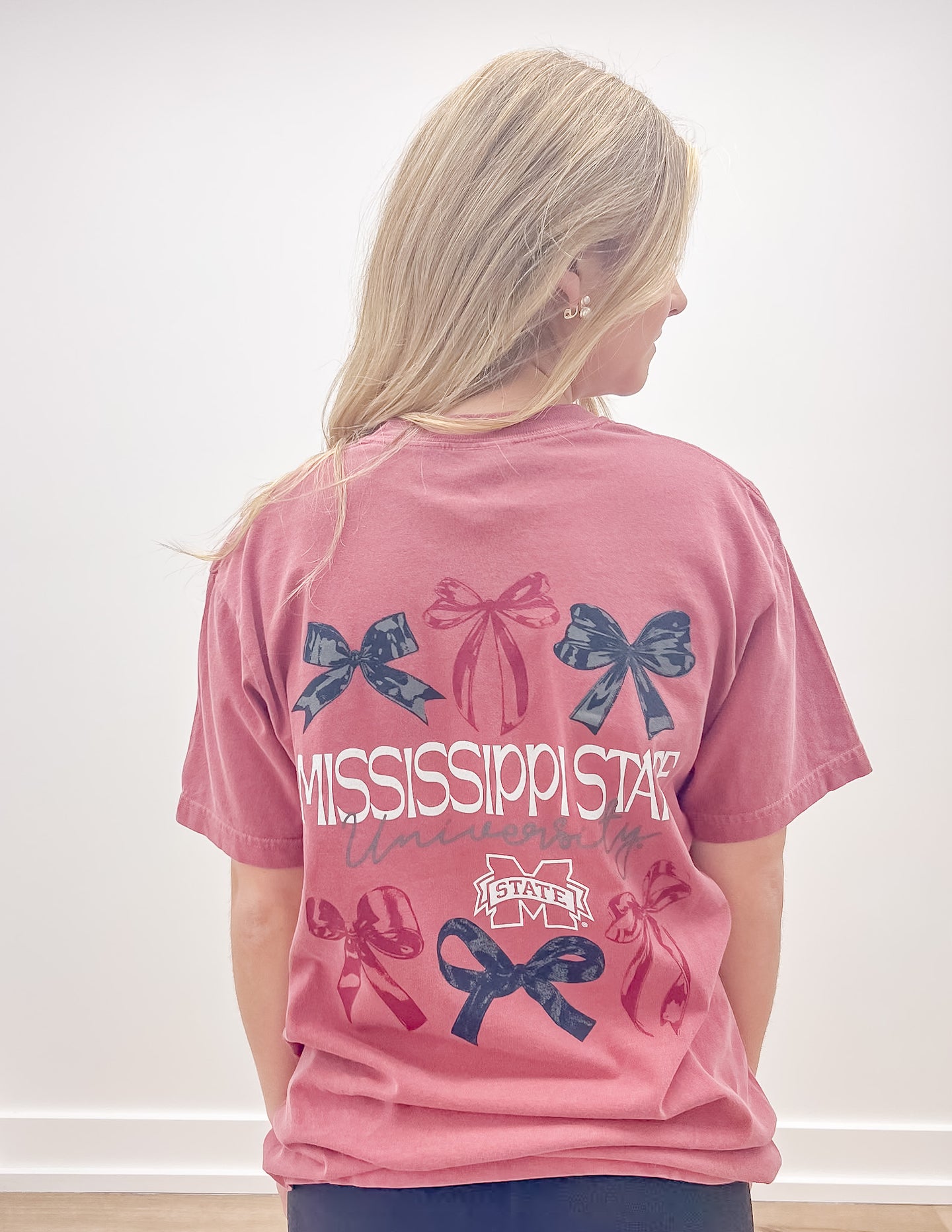 Mississippi State Delicate Bows SS Tee in Brick