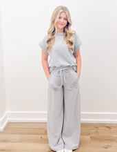 Load image into Gallery viewer, Loving Me Today Slub SS Tee &amp; Long Pants Set in H. Grey