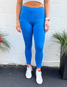 Go Down Together Leggings Sonic Blue