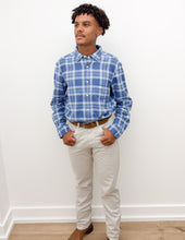Load image into Gallery viewer, Vineyard Vines Miacomet Plaid Island Slub Shirt in Moonshine