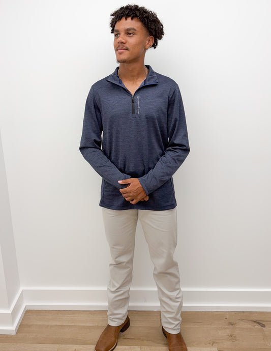 Vineyard Vines Sankaty Quarter Zip in Nautical Navy