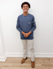Load image into Gallery viewer, Vineyard Vines Vintage Whale Long Sleeve Tee in Blue Blazer