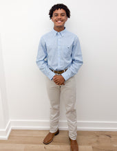 Load image into Gallery viewer, Vineyard Vines Tobago Check Saltwater Wash Shirt in Jake Blue