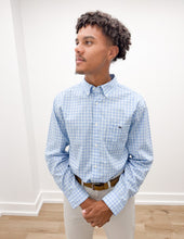 Load image into Gallery viewer, Vineyard Vines Tobago Check Saltwater Wash Shirt in Jake Blue
