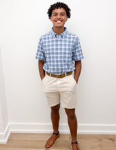 Load image into Gallery viewer, Vineyard Vines Coskata Plaid Island Slub SS Shirt in Coastline