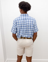 Load image into Gallery viewer, Vineyard Vines Coskata Plaid Island Slub SS Shirt in Coastline