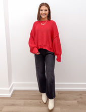 Load image into Gallery viewer, Feeling Lost Pullover Sweater Mock Neckline in Red