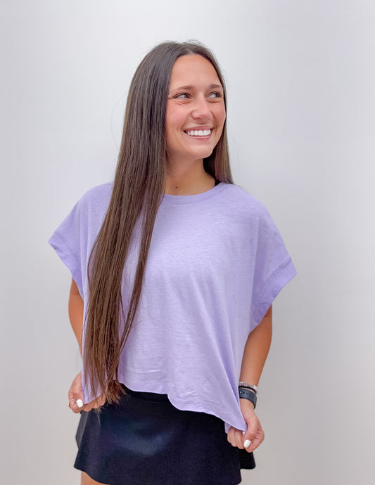 Fly With You Open Back Top in Lavender