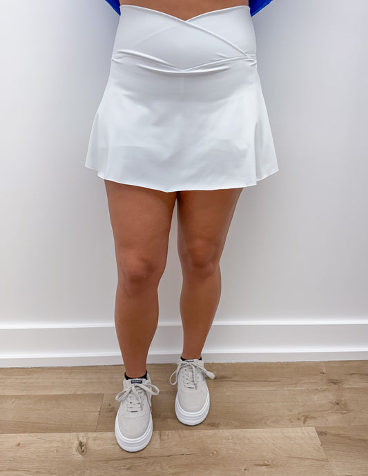 Coming For You Skort With Pockets in White