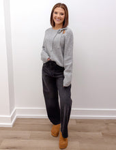 Load image into Gallery viewer, Surrounded By You Tie Neck Sweater in Grey