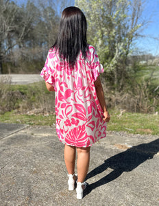 Loving Embrace Button Down Dress Pink