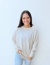 Load image into Gallery viewer, All About the Basics Cotton Raglan Sleeve Top in Sand Beige