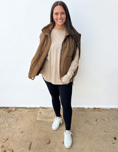 All About the Basics Cotton Raglan Sleeve Top in Lt Mocha