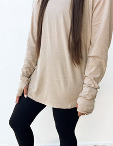 All About the Basics Cotton Raglan Sleeve Top in Lt Mocha