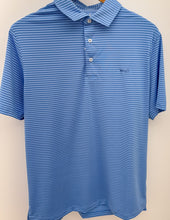 Load image into Gallery viewer, Coastal Cotton Cobalt Stripe Performance Polo