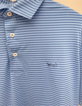 Load image into Gallery viewer, Coastal Cotton Cobalt Stripe Performance Polo