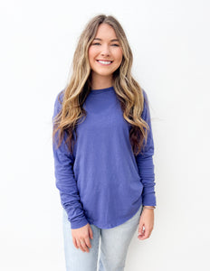 All About the Basics Cotton Raglan Sleeve Top in Marlin