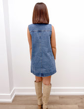 Load image into Gallery viewer, Your Dreams Sleevless Button Down Denim Mini Dress