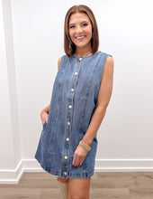 Load image into Gallery viewer, Your Dreams Sleevless Button Down Denim Mini Dress