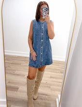 Load image into Gallery viewer, Your Dreams Sleevless Button Down Denim Mini Dress