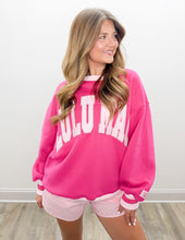 Load image into Gallery viewer, Lulu Mac Social Society Sweatshirt in Hot Pink/Lt Pink