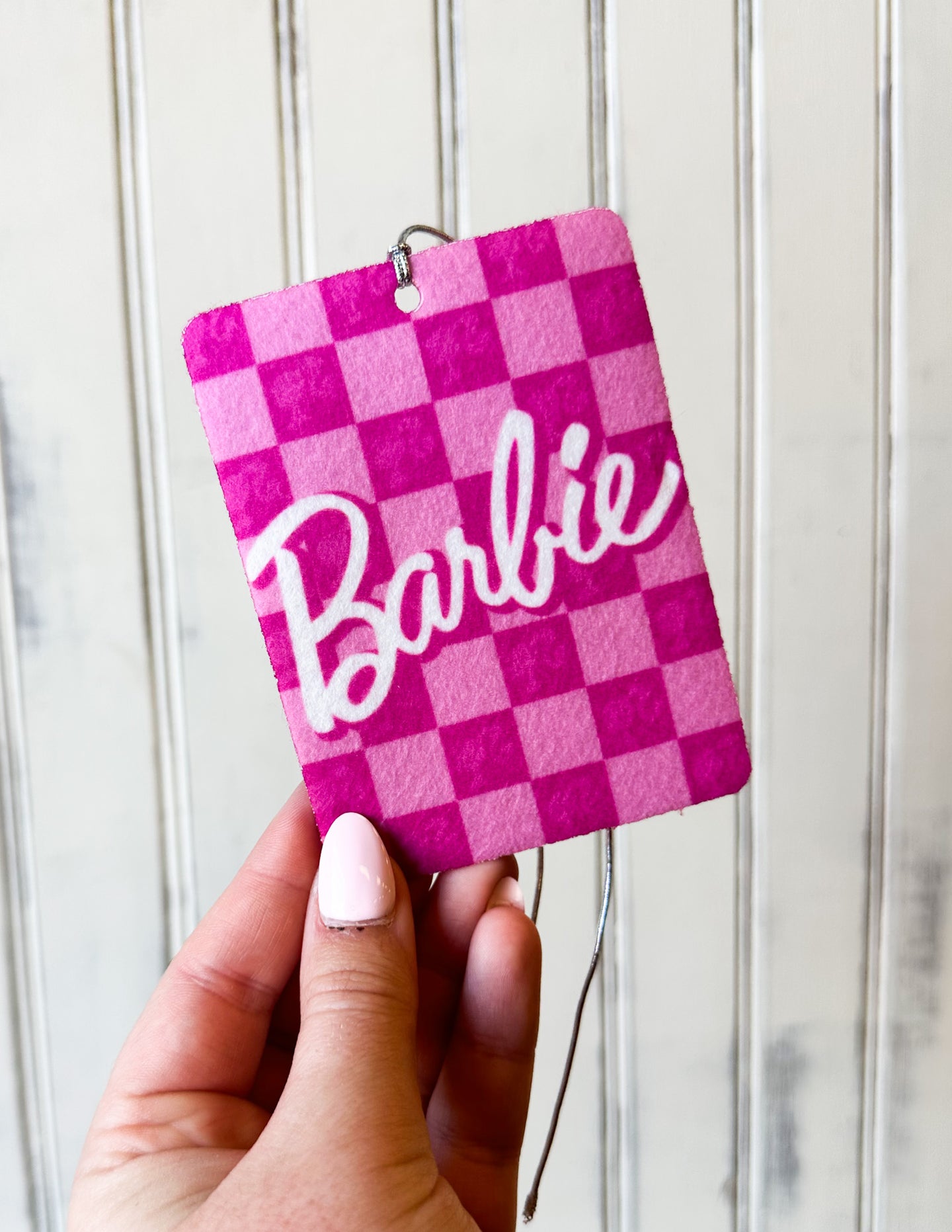 Barbie Check Felt Car Freshie