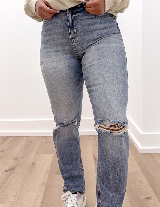 Tongue Tied High Rise Mom Jeans