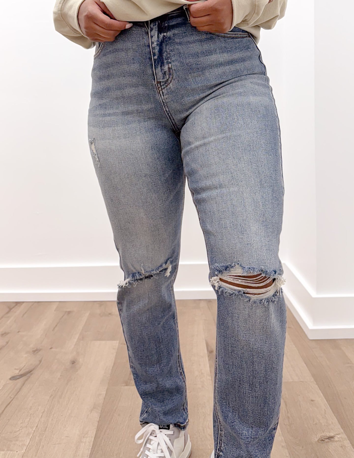 Tongue Tied High Rise Mom Jeans