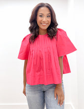 Load image into Gallery viewer, Where Do You Wanna Go Pleated SS Top