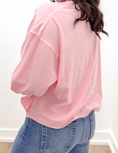 Load image into Gallery viewer, I Need You More Oversized LS Cropped Top in Dk. Pink