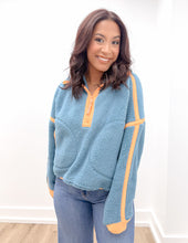 Load image into Gallery viewer, Free People Mountain High 1/2 Zip in Celestial Blue