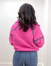Load image into Gallery viewer, Free People Mountain High 1/2 Zip in Fuschia Flirt