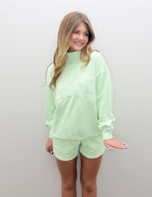 Load image into Gallery viewer, Lulu Mac Stitch Mockneck Terry Cloth Sweatshirt in Mint