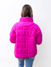 Load image into Gallery viewer, Everything You Know Puffer Jacket in Fuchsia