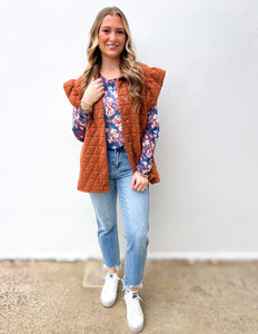 Favorite Floral Print  Mesh Top