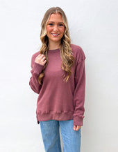 Load image into Gallery viewer, Royce Brand Abrianna LS French Terry Crewneck Fleece in Mauve