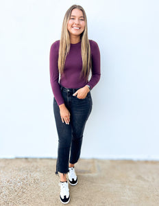 Running Wild Seamless Long Sleeve Top in Plum