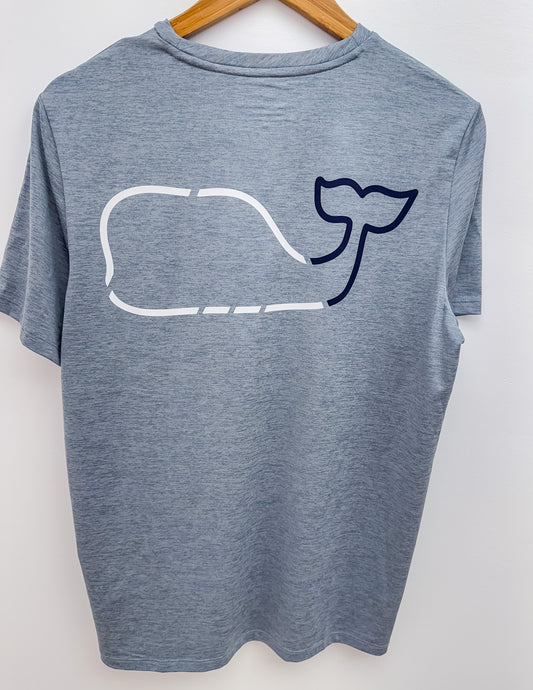 Vineyard Vines Whale Harbor Short Sleeve Tee in Blue Mirage Heather