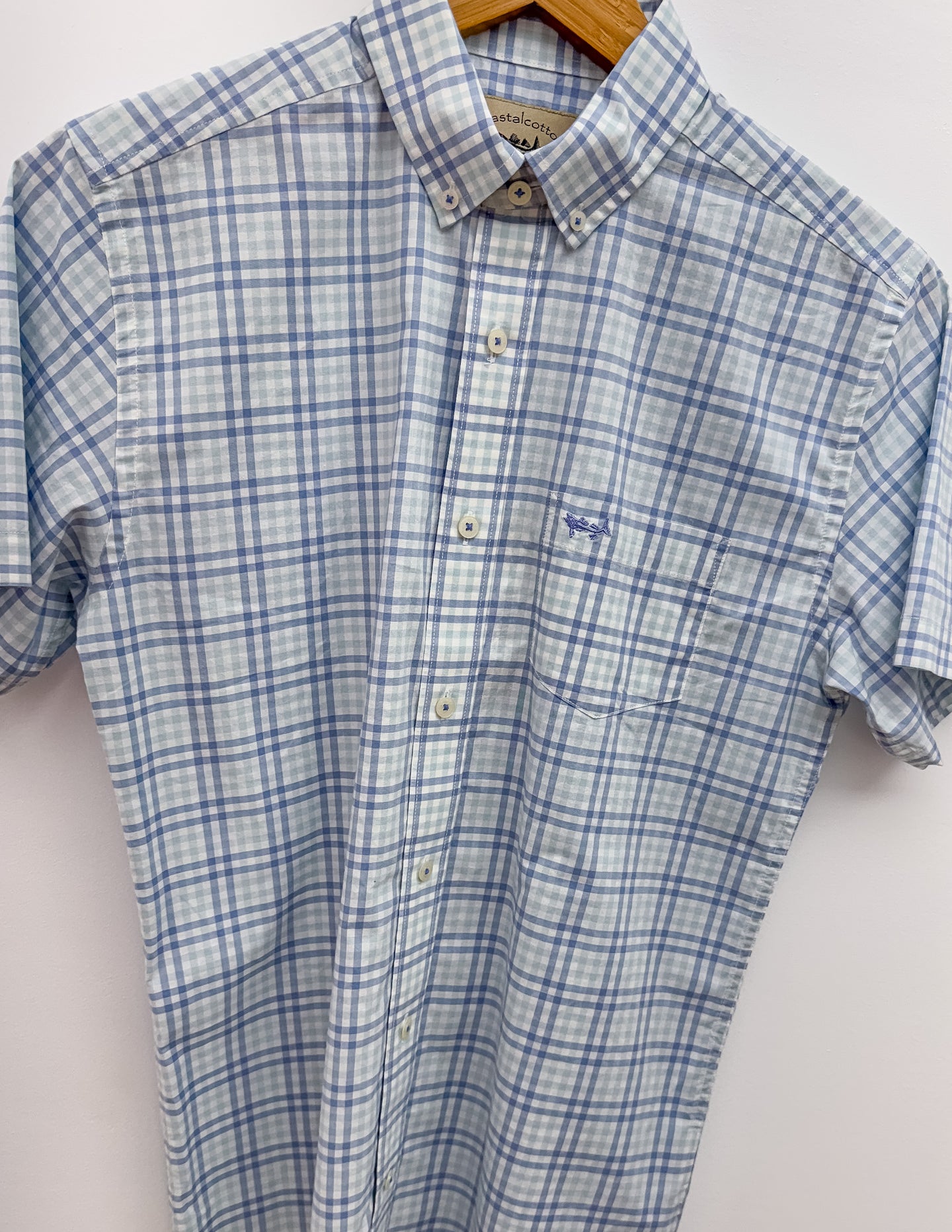 Coastal Cotton Cotton Spandex Short Sleeve Button Down