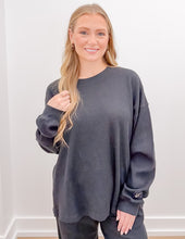 Load image into Gallery viewer, Lulu Mac Waffle LS Top in Black