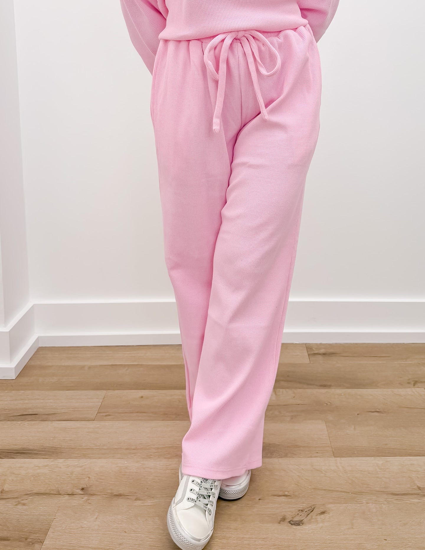 Lulu Mac Waffle Pants in Light Pink
