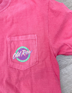 Old Row Circle Logo SS Pocket Tee in Watermelon