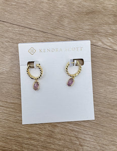 Kendra Scott Emilie Gold Huggie Earrings in Azalea Illusion